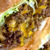 Nyc Chopped Cheese On A Hero  · This famous New York staple comes FULLY LOADED with chopped up premium chuck steak burger, c...