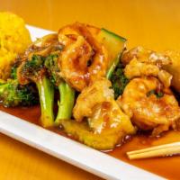 Jumbo Shrimp With Mixed Vegetables · 