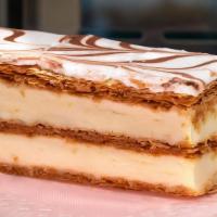 Napoleon · Also known as mille-feuille, vanilla slice or custard slice. 

This pastry has three layers ...