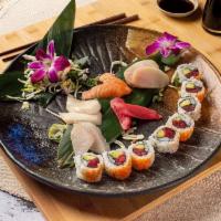Sashimi Regular. · 10 pieces sashimi with 1 spicy tuna roll