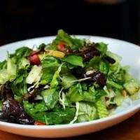 Farm Stand Salad · Mixed greens, shaved green cabbage, avocado, smoked corn, roma tomatoes, carrots, pickled re...