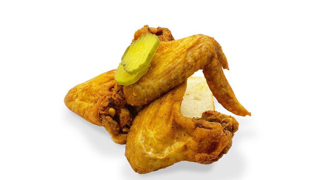 3 Whole Wings And One Side · Enjoy our 3 huge jumbo wings. Deep fried to golden perfection with a great crunch. With your choice of one side. Please be aware we do not mix sauces. add a wing for an additional charge.