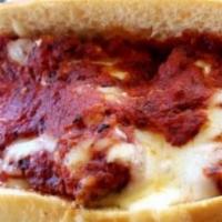 Meatball Sub · Meatballs, meat sauce, and cheese on a hoagie roll.