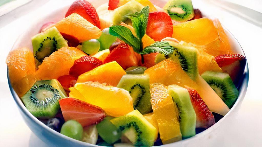 Fruit Salad · Consists of honeydew, cantaloupe, pineapple and grapes.