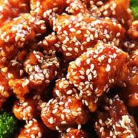 Sesame Chicken · Chunks of chicken stir-fried with our sesame sauce.