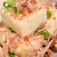 Age Dashi Tofu · Fried Tofu with bonito flakes and scallions