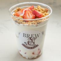 Yogurt Parfait  · Our honey yogurt with granola and fresh fruit
