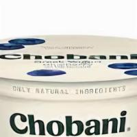 Chobani Blueberry Yogurt · Greek Yogurt w/ Fruit n the bottom