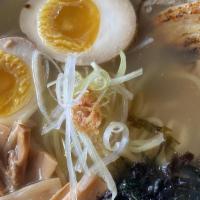 Shio Ramen · Natural salt levered ramen with chicken and dried seafood broth topped with es pork chasu lo...