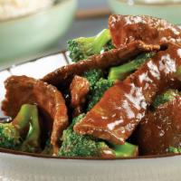 Beef With Broccoli · Served with white rice or fried rice.