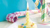 Choc. Chip Birthday W/ Candle · thick chocolate chip cookie topped with buttercream, birthday candle and sprinkles. Perfect ...