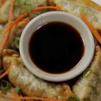 Gyoza Dumpling(6) · Six pieces. Pan fried vegetable dumpling .