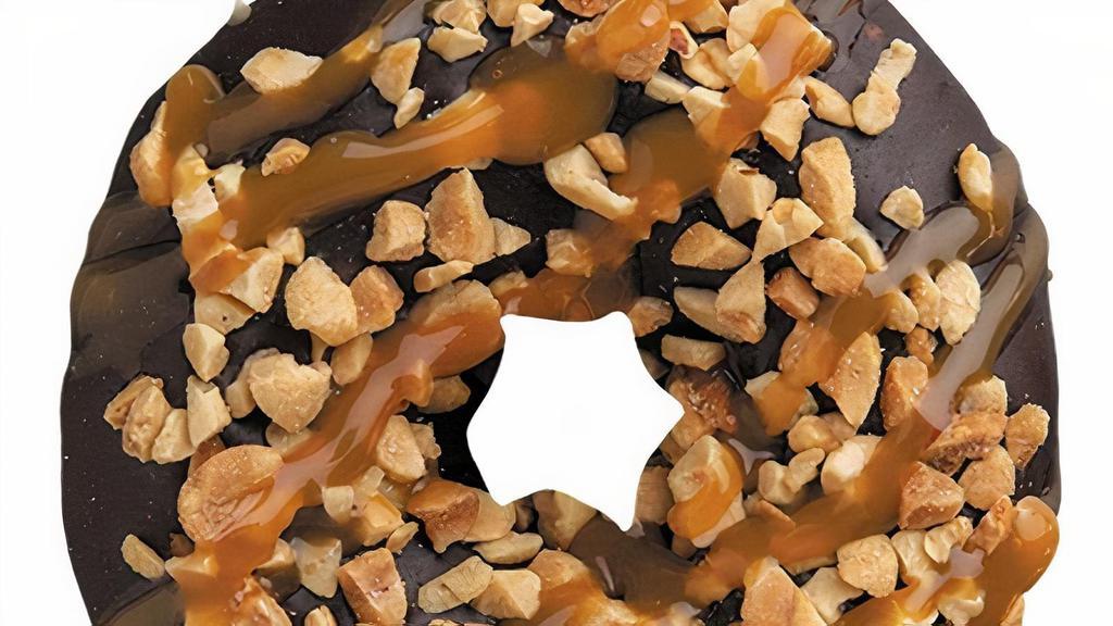 Chocolate Caramel Crunch · Chocolate Icing with Chopped Peanuts and Salted Caramel Drizzle.