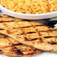 Pollo Loco · Juicy grilled marinated chicken breast rubbed with Mexican herbs and spices, served with fre...