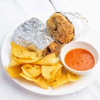 Burritos · Stuffed with your choice of meat, lettuce, tomatoes, avocado, sour cream, rice and beans.