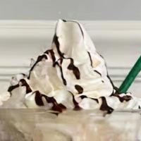 Mocha Frappuccino · Blended shot of espresso, mocha flavoring, ice, chocolate syrup, 2% milk or almond milk topp...
