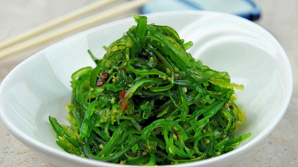 Seaweed Salad · Seasoned marinated fresh seaweed salad.