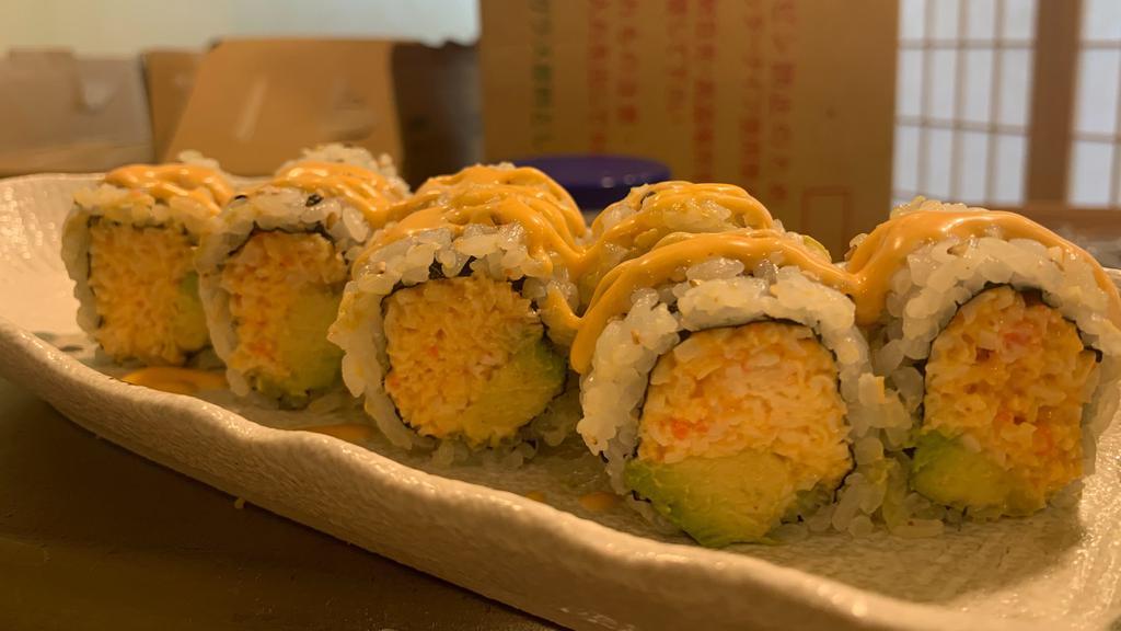 Spicy Crab Roll · Spicy crab and avocado.