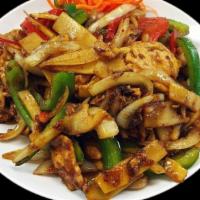 Lemon Grass · Your choice of beef, chicken or shrimp stir-fried in a lemongrass sauce with onions, bamboo ...