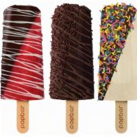 Popular 6-Pack  · (1) CHOCOLATE  COVERED  STRAWBERRY  
strawberry  popSorbetto, half dipped in dark chocolate,...