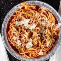 Spaghetti · With marinara sauce.