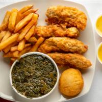 Chicken Tender Dinner · 4 Breast Tenders with 2 sides and a Puff
