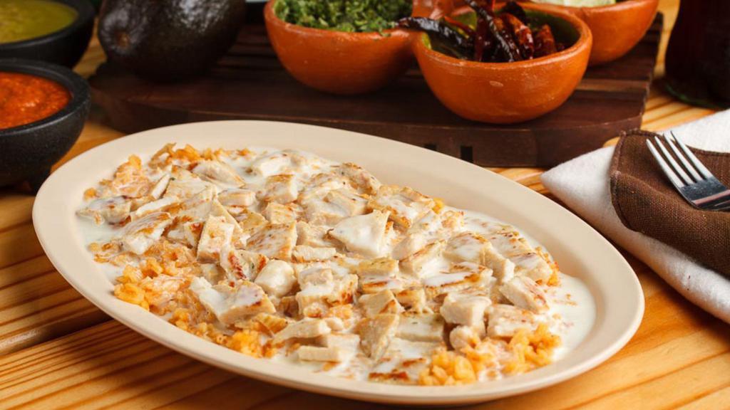 -Kids Chicken & Cheese · Grilled Chicken with rice topped with cheese dip. Portion for kids
