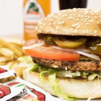 -Kids Hamburger & Fries · Prepared with Mayonnaise, the meat of your choice and Yellow Cheese. included French Fries.