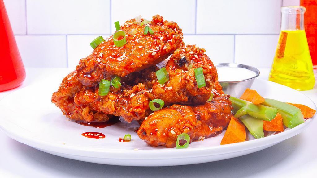 Kepler'S Ko-Style  · Hand-battered,  wings tossed in a homemade sweet + savory Gochujang bbq sauce. Eureka!

Kepler was best known for his three laws of planetary motion. His fourth law was putting into motion the perfect Ko-Style Wing recipe, and we hypothesize  that we have it!