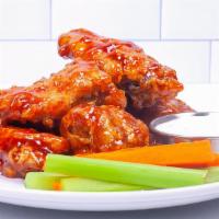 Bbq Blast-Off · Hand-battered wings smothered in a sweet and tangy BBQ Sauce. 

A Ben Franklin favorite. Eur...