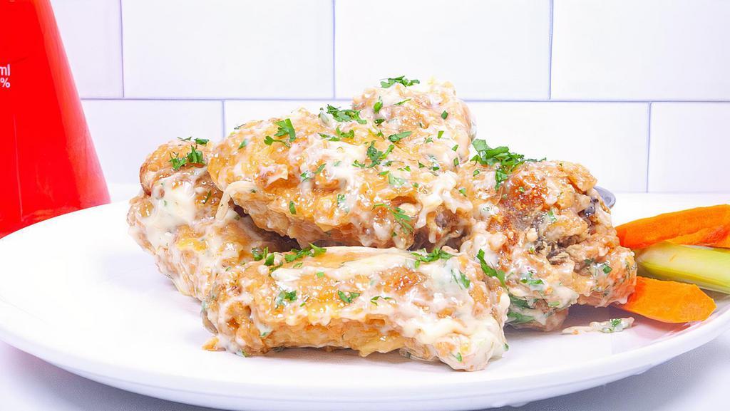 Galileo Garlic Parm  · Hand-battered wings tossed in a homemade garlic Parmesan sauce. Inconceivable!