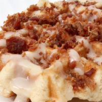 The Lumberjack · Fresh Liege Waffle Topped with Maple Buttercream and Crumbled Bacon