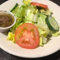 House Salad ( Small Or Large) · Mixed greens ,tomatoes, cucumbers and dressing of your choice.