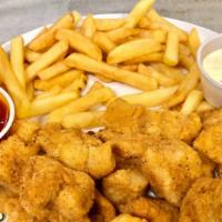 Catfish Nuggets With Fries And Drink · 