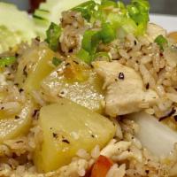 Pineapple Fried Rice · Fried Rice With  Pineapple, Tomato, Onion, And Egg.