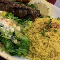 3 Pieces Mixed Kabobs · Favorite. Chicken, beef and lamb kabobs all on the same plate served with rice, grilled vege...