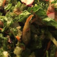 Fattoush Salad · Chopped romaine lettuce with onion, parsley, sumac, olive oil, lemon juice and a hint of min...