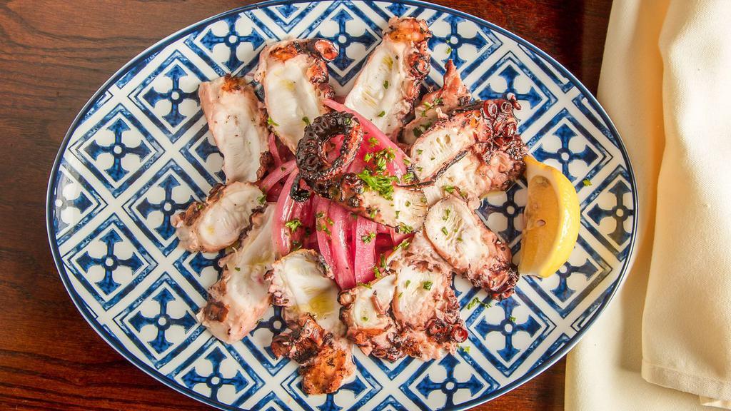 Grilled Octopus · Marinated red onions, red wine vinaigrette