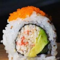 California Roll · Avocado, cucumber, crab stick with fish egg on top
