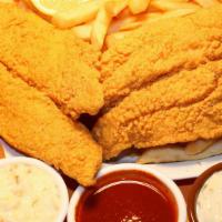 2 Catfish Fillets · fries,bread, and coleslaw