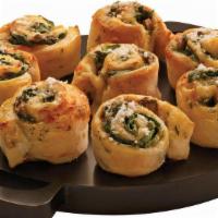 Spinach Mushroom · Our signature dough rolled with fresh baby spinach, mushrooms, and mozzarella cheese. Served...
