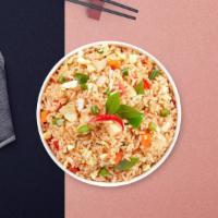 Palm Spring House Fried Rice · Stir fried rice with mix of different savory meat.