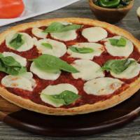 Margherita Pizza · This pizza has our signature red sauce, fresh sliced mozzarella cheese.