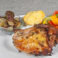 Herb Roasted Chicken · Fresh herbs and spices marinated chicken slow roasted to Perfection.