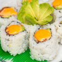 Spicy Salmon Roll
 · Salmon, avocado & tempura flake