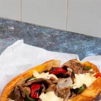 Roasted Pepper Cheesesteak · Steak sandwich with roasted pepper and your choice of cheese.
