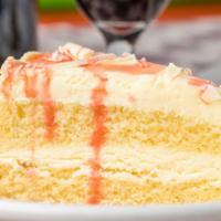 Limoncello Mascarpone Cake · Moist double layer cake soaked in limoncello with a layers of lemon mascarpone cheese frosting