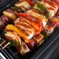 Bbq Tofu Kabobs  · 3 Tofu and vegetable kabobs served with chipotle mashed sweet potatoes