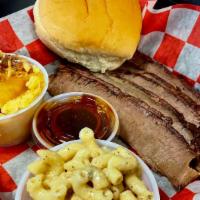 Lone Star (One Meat, Two Sides And A Roll) · Choose one from our Texas Style Brisket, Hand Pulled Pork or Smoked Sliced Chicken, Beef Sau...