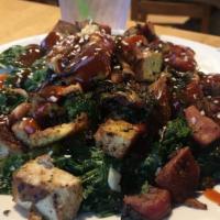 Stir-Fry Bowl · Local and organic seasonal mixed veggies from White Squirrel Farm, grilled marinated tofu, s...